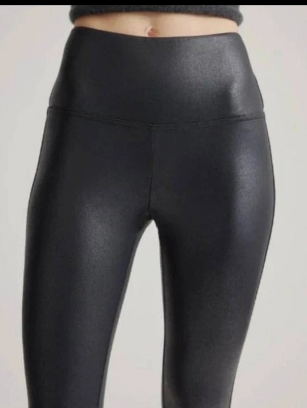 Quince Black Faux Leather High Waisted Leggings Medium